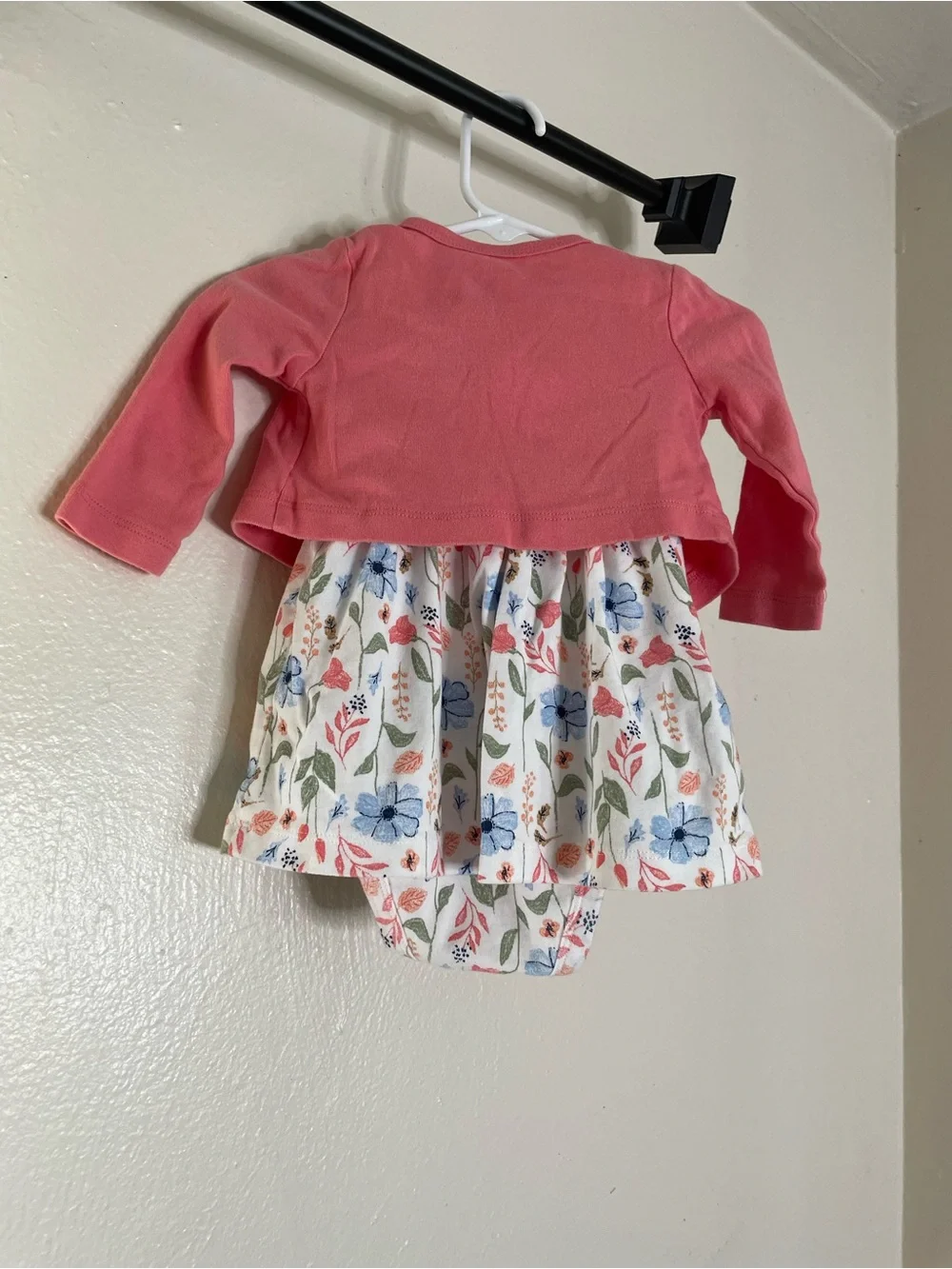 Carter’s 3-6M Coral Cardigan with Floral Baby Dress